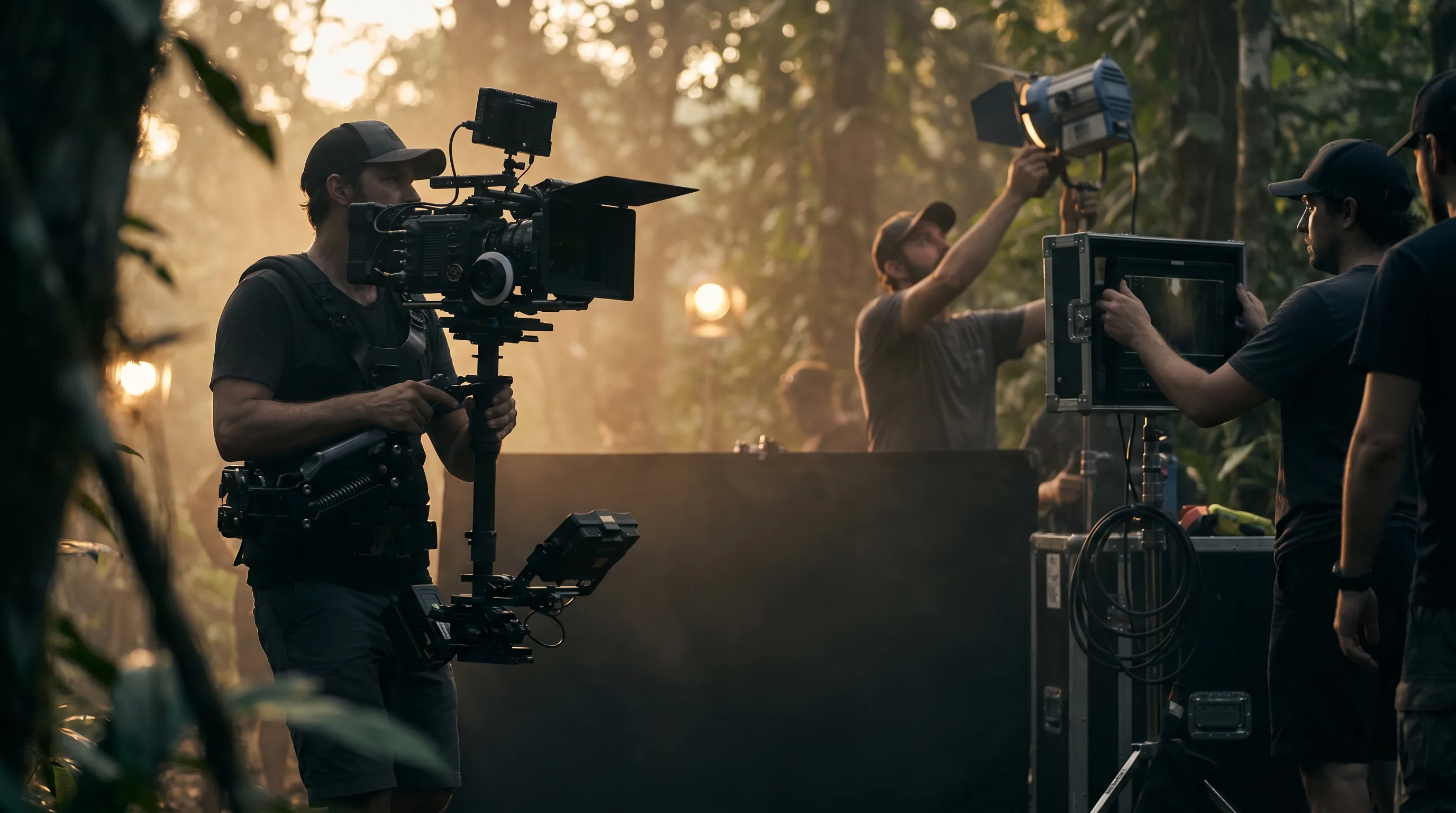 Ciudad Click team filming with cinema camera on an audiovisual production